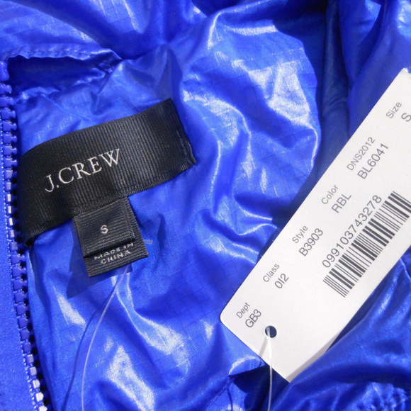 J CREW Lightweight Puffer Jacket S NWT $188 REGAL BLUE - Picture 7 of 8